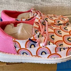 NIB Hey dude brand Wendy funk rainbow toddler girls shoes, size 10